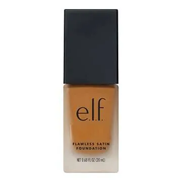 e.l.f. Flawless Satin Foundation, Lightweight & Medium Coverage, Semi-Matte Finish, Vegan & Cruelty-Free, Latte, 0.68 Fl Oz (20mL)