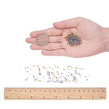 LiQunSweet 3000 Pcs Rainbow Glass Seed Beads for Crafts