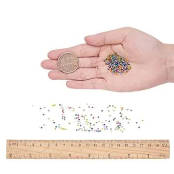 LiQunSweet 3000 Pcs Rainbow Glass Seed Beads for Crafts