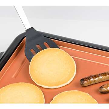 Nostalgia GD20C New and Improved Non-Stick Copper Griddle with Warming Drawer, Pancakes, Sausage, Eggs, Bacon, Omelettes