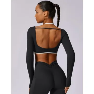 ABOCIW Long Sleeve Crop Top for Women Workout Gear