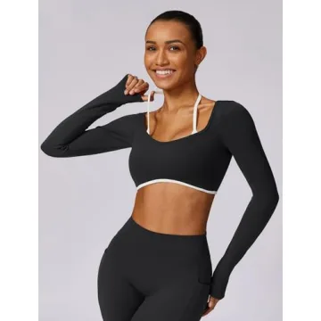 ABOCIW Long Sleeve Crop Top for Women Workout Gear