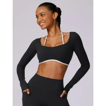 ABOCIW Long Sleeve Crop Top for Women Workout Gear