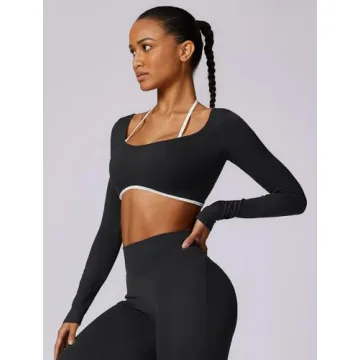 ABOCIW Long Sleeve Crop Top for Women Workout Gear