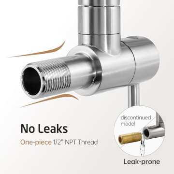 KES Kitchen Pot Filler Folding Faucet Brass Double Joint Swing Arm Sink Faucet Articulating Wall Mount Two Handle Brushed Nickel, KN926LF-BN