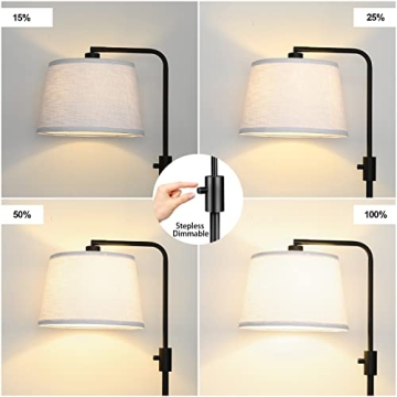 Adjustable Dimmable Floor Lamp with LED Edison Bulb