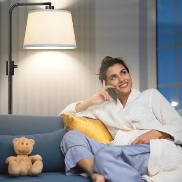 Adjustable Dimmable Floor Lamp with LED Edison Bulb