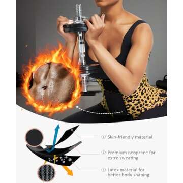 FeelinGirl Women Neoprene Workout Waist Trainer Corset Cincher Trimmer Belt Slimming Workout Postnatal Body Shaper Leopard XXL