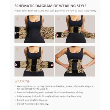 FeelinGirl Women Neoprene Workout Waist Trainer Corset Cincher Trimmer Belt Slimming Workout Postnatal Body Shaper Leopard XXL