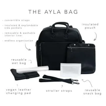Ayla & Co Full-Size Diaper Bag Backpack - Stylish Baby Essentials Tote