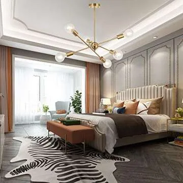 BONLICHT 6-Light Sputnik Chandelier - Stylish Gold Fixture