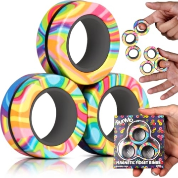 BUNMO Magnetic Fidget Rings for All Ages - Stress Relief Fun