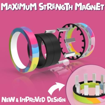 BUNMO Magnetic Fidget Rings for All Ages - Stress Relief Fun