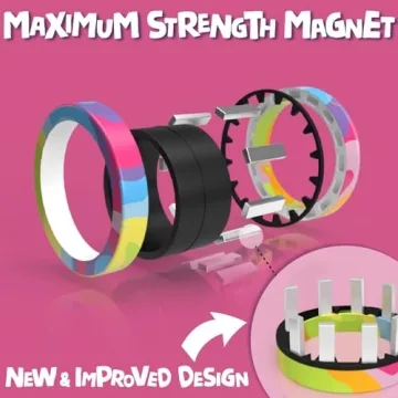 BUNMO Magnetic Fidget Rings for All Ages - Stress Relief Fun