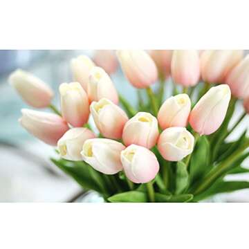 AHXHWKA 30 pcs Real-Touch Artificial Tulip Flowers Home Wedding Party Decor