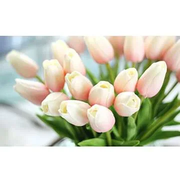 AHXHWKA 30 pcs Real-Touch Artificial Tulip Flowers Home Wedding Party Decor