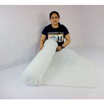 Mybecca 36 Inch Wide (5 Yards) Quilt Batting Multipurpose Dacron Fiber Polyester Wadding Fabric Loft Upholstery Grade Padding (36x15') (36 x 180) (2' x 15')