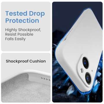 FireNova Designed for iPhone 14 Case, Silicone Upgraded [Camera Protection] Phone Case with [2 Screen Protectors], Soft Anti-Scratch Microfiber Lining Inside, 6.1 inch, White