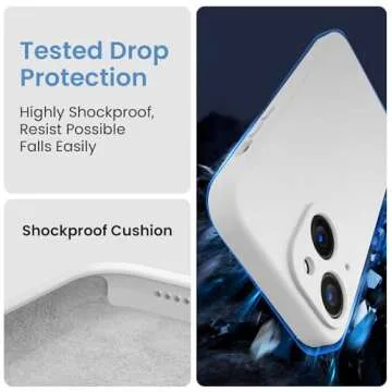 FireNova Designed for iPhone 14 Case, Silicone Upgraded [Camera Protection] Phone Case with [2 Screen Protectors], Soft Anti-Scratch Microfiber Lining Inside, 6.1 inch, White