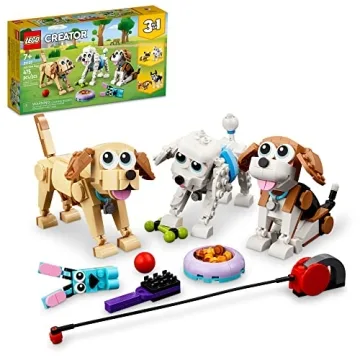 LEGO Creator 3 in 1 Adorable Dogs Building Toy Set for Dog Lovers, Gift for Kids 7 and Up with Beagl...