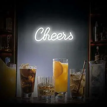 ROYOCE Cheers Neon Sign - USB LED Wall Decor for Parties