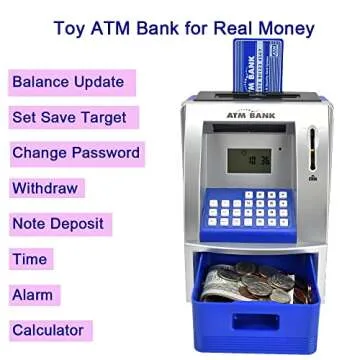 ATMBnk Fun Educational ATM Piggy Bank for Kids