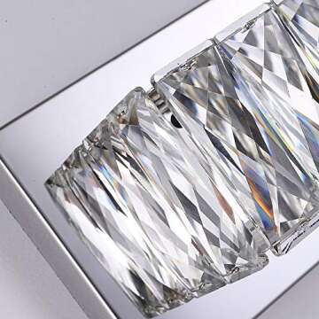 Crystal Vanity Lights, Bathroom Vanity Lighting Fixtures Over Mirror, LED Modern Wall Lights Fixture...