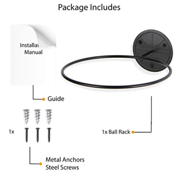 Wallniture Sporta Wall Mounted Ball Storage Holder Rack