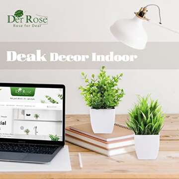 Der Rose Small Fake Plants - Perfect Office & Home Decor