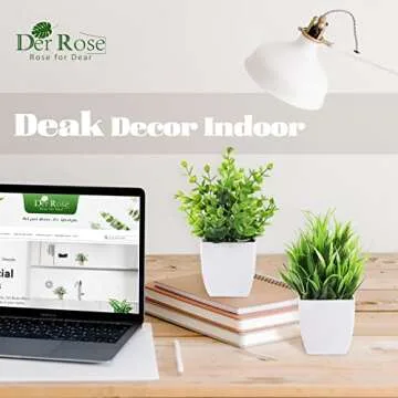 Der Rose Small Fake Plants - Perfect Office & Home Decor