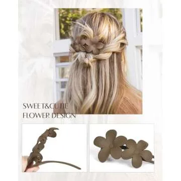 Yanibest 5 Pcs Flat Hair Clips - Stylish Lay Flat Claw Clips for All Hair Types,Multi-Styles Matte Non-slip Hair Clips for Women Girls Wedding Prom Party Hair Decorations