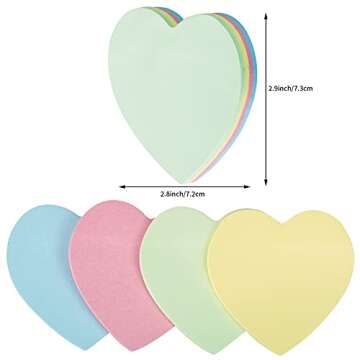 Lystaii 1000 Sheets Heart Shape Sticky Notes 2.9 in x 2.8 in Mixed Bright Colorful Sticky Pad Sticky...