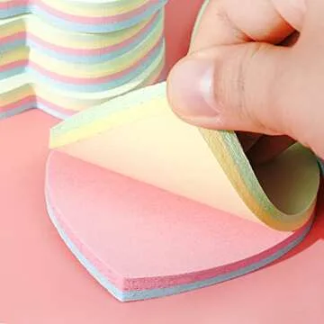 Lystaii Heart Shape Sticky Notes - 1000 Sheets Fun Colors