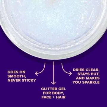 Unicorn Snot Face & Body BIO Glitter - Cosmetic-Grade Holographic Glitter Gel - Plant-Based Makeup for Festivals, Raves, Anime Cosplay - Safe for Face, Easy Application & Removal (Cosmos)