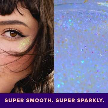 Unicorn Snot Face & Body BIO Glitter - Cosmetic-Grade Holographic Glitter Gel - Plant-Based Makeup for Festivals, Raves, Anime Cosplay - Safe for Face, Easy Application & Removal (Cosmos)