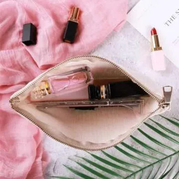 Chic Sunshine Ray Makeup Bag Natural Linen Zipper Pouch