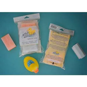 Scalp Scrubbie Loofah Sterilized Cradle Cap Brush - 3-pk Sterile and Safe 2 in 1, Baby Bath Sponge | for Treatment Time Puff, Multicolored