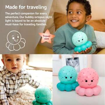 Cloud b Travel Comforting Nightlight Projector | Gentle Brightness | 3 Colors with Color Rotation Option | Auto-Shutoff | Octo Baby Blue