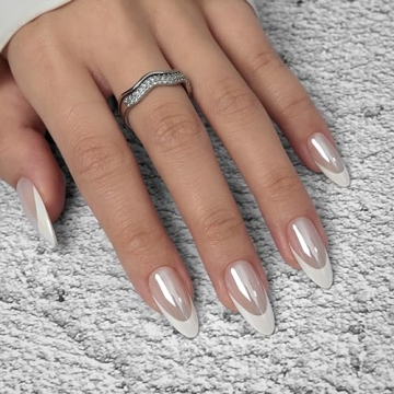 BTArtbox Press-On Nails – Elegant Chrome French Tips