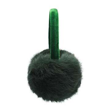ZLYC Women's Genuine Rabbit Fur Earmuffs Adjustable Ear Warmers