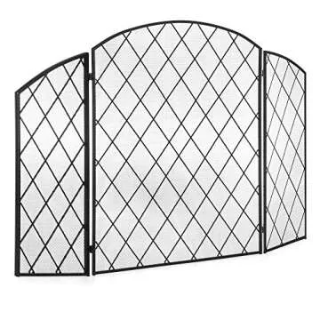 Protective Wrought Iron Fireplace Screen for Families