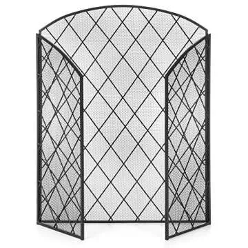 Protective Wrought Iron Fireplace Screen for Families