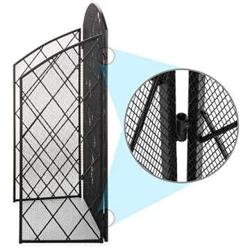 Protective Wrought Iron Fireplace Screen for Families
