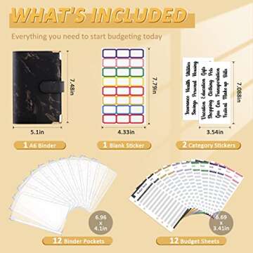 Onlyesh Budget Binder, Cash Envelopes for Budgeting, Money Organizer for Cash, 28Pcs Budget Binder w...