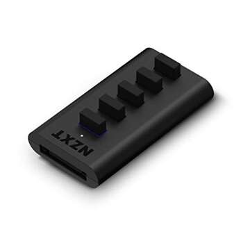 NZXT Internal USB Hub 3 - AC-IUSBH-M3 - 4 Internal USB 2.0 Ports - 3M Dual Lock Tapes - Magnetic Body - Plug and Play