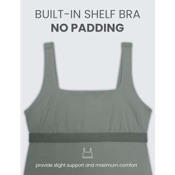 CRZ YOGA Women Butterluxe Sleeveless Tank Maternity Dress Split Ruched Pregnancy Square Neck Bodycon Casual Baby Shower Grey Sage Small