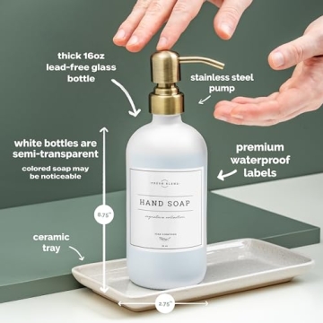 Vine Creations Glass Soap Dispenser Set - 2 Pack Innovative Style