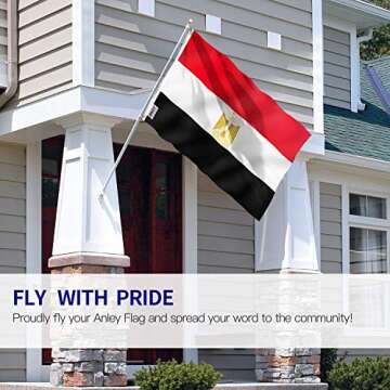 Anley Fly Breeze 3x5 Foot Egypt Flag - Vivid Color and Fade proof - Canvas Header and Double Stitche...