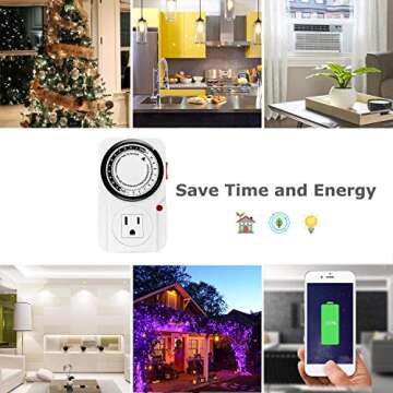 iPower 24 Hour Mechanical Timer Switch for Home Automation