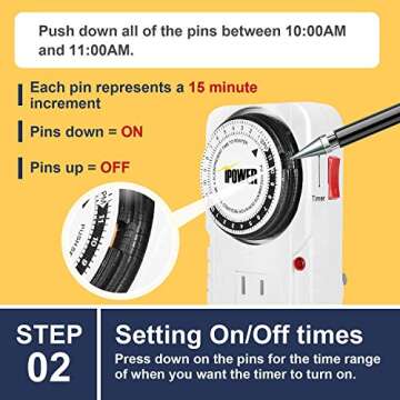 iPower 24 Hour Mechanical Timer Switch for Home Automation